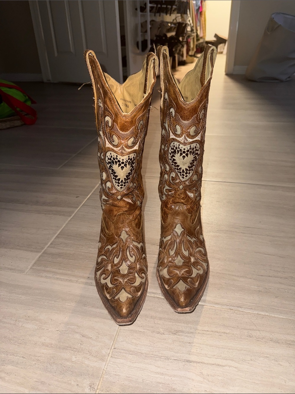 Corral Brown Heart Accent Western Cowboy Boots